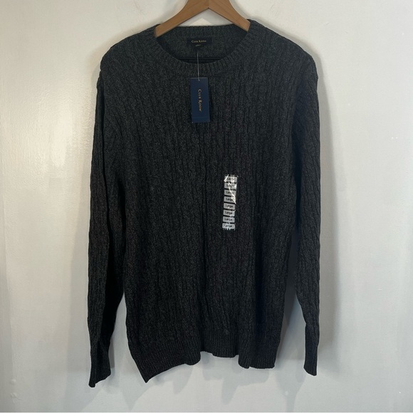 NWT | Mens | Clubroom Gray Cable Knit Sweater | Large - Picture 1 of 6